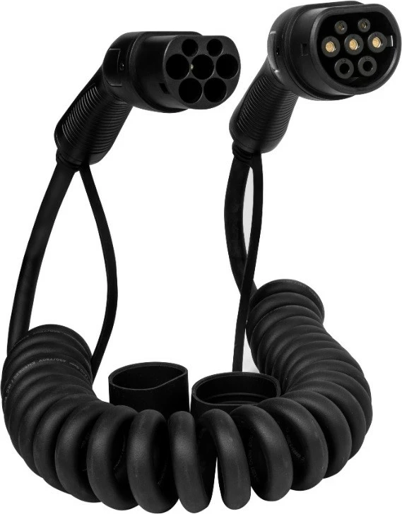 Kabllo karikimi spirale Defenzo Spiro AC11, 5m, e zezë