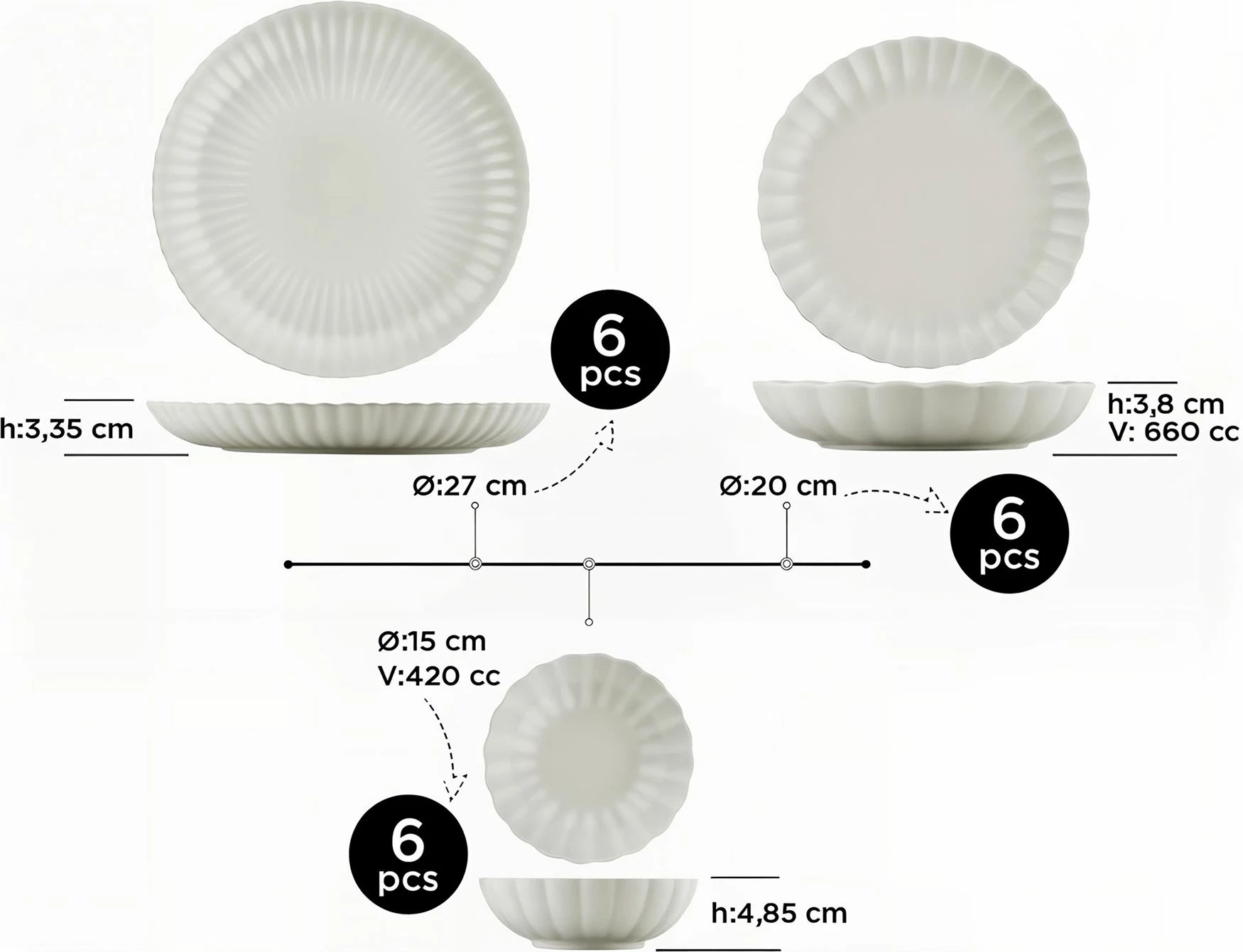 Set enësh për drekë (18 copë), Hermia, BNLZF18Y4C00