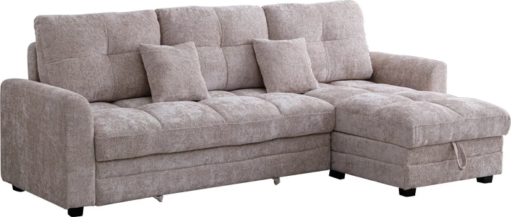 Këndare Comfie me hapësirë magazinimi, pëlhurë bezhë, 267x159x97cm