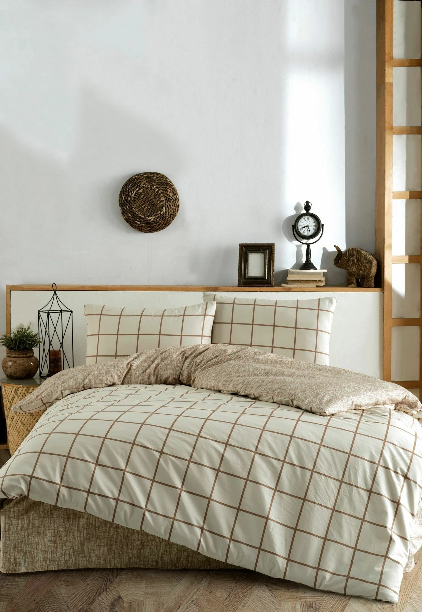 Set mbulesë jorgani XXL për teke, krem, L'essentiel, Kare