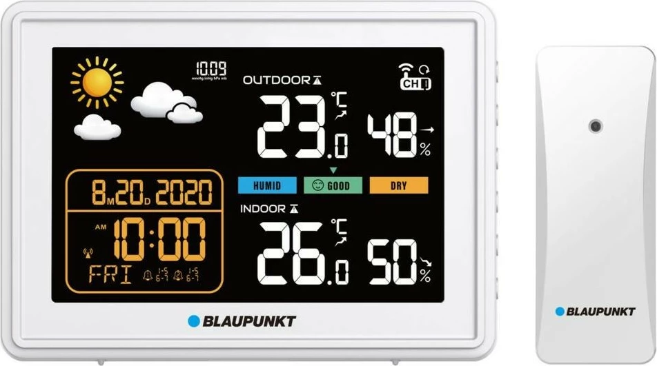 Stacion moti Blaupunkt WS30WH, me sensor të jashtëm, i bardhë