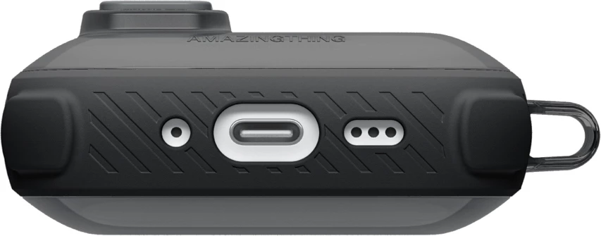 Mbështjellës për kufje, AmazingThing Titan Pro Mag Case Clear për AirPods Pro 3, PC+TPU, përputhshëm me karikim wireless, me karabiner, e zezë