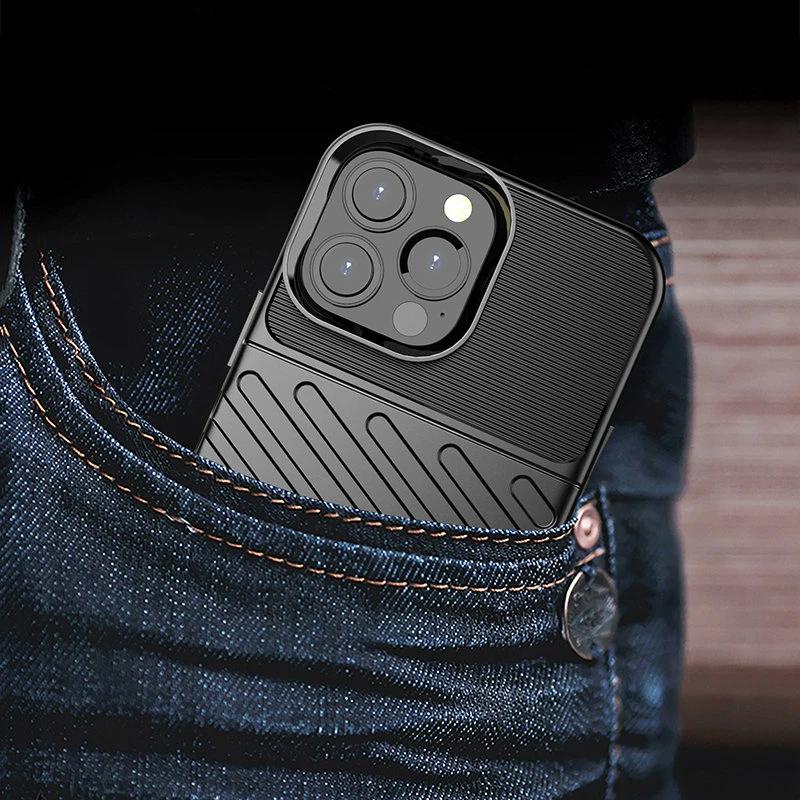 Mbështjellës Hurtel Thunder Case për iPhone 13 Pro Max, TPU, Blu