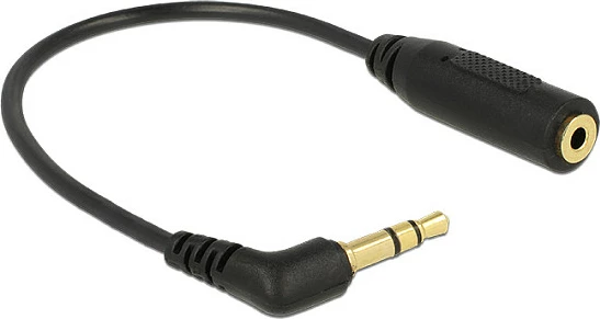Adapter kabllo audio DeLOCK 3.5mm mashkull në 2.5mm femër, 0.17 m, këndor, zi
