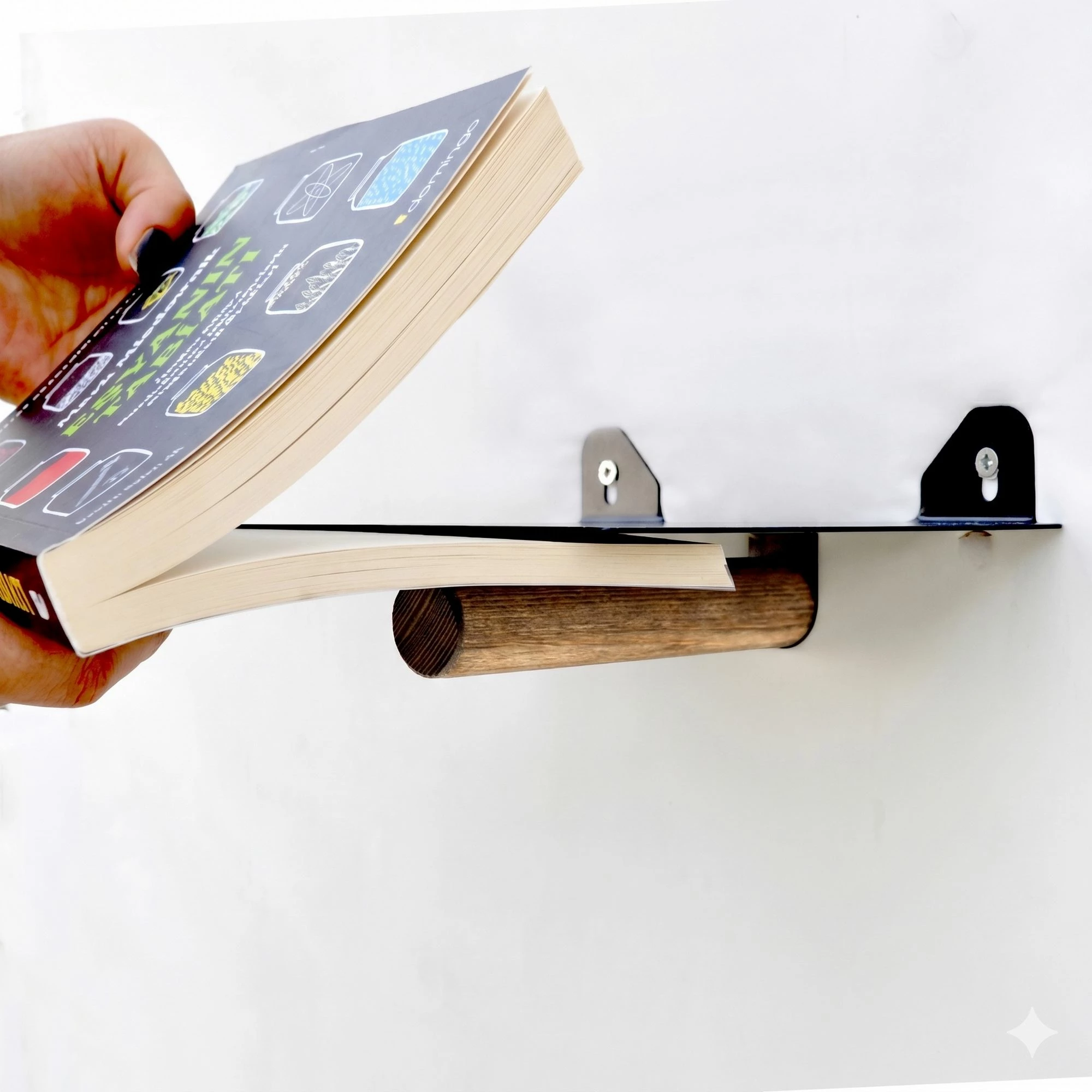Raft muri Pipe Shelf, ngjyrë kafe dhe e zezë, Hanah Home, Wr042 (2 copë)
