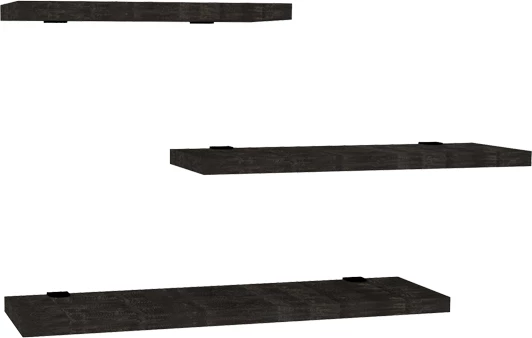 Raft muri Leila, set prej 3 copash, melaminë, ngjyrë antraciti, 40x14x2cm