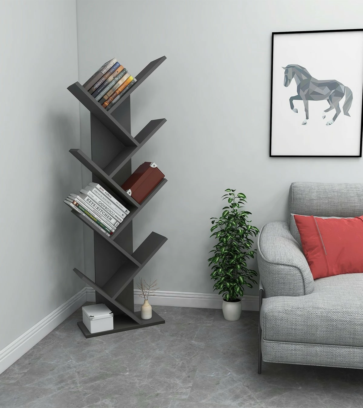 Raft librash Hanah Home, Hitit, antracit