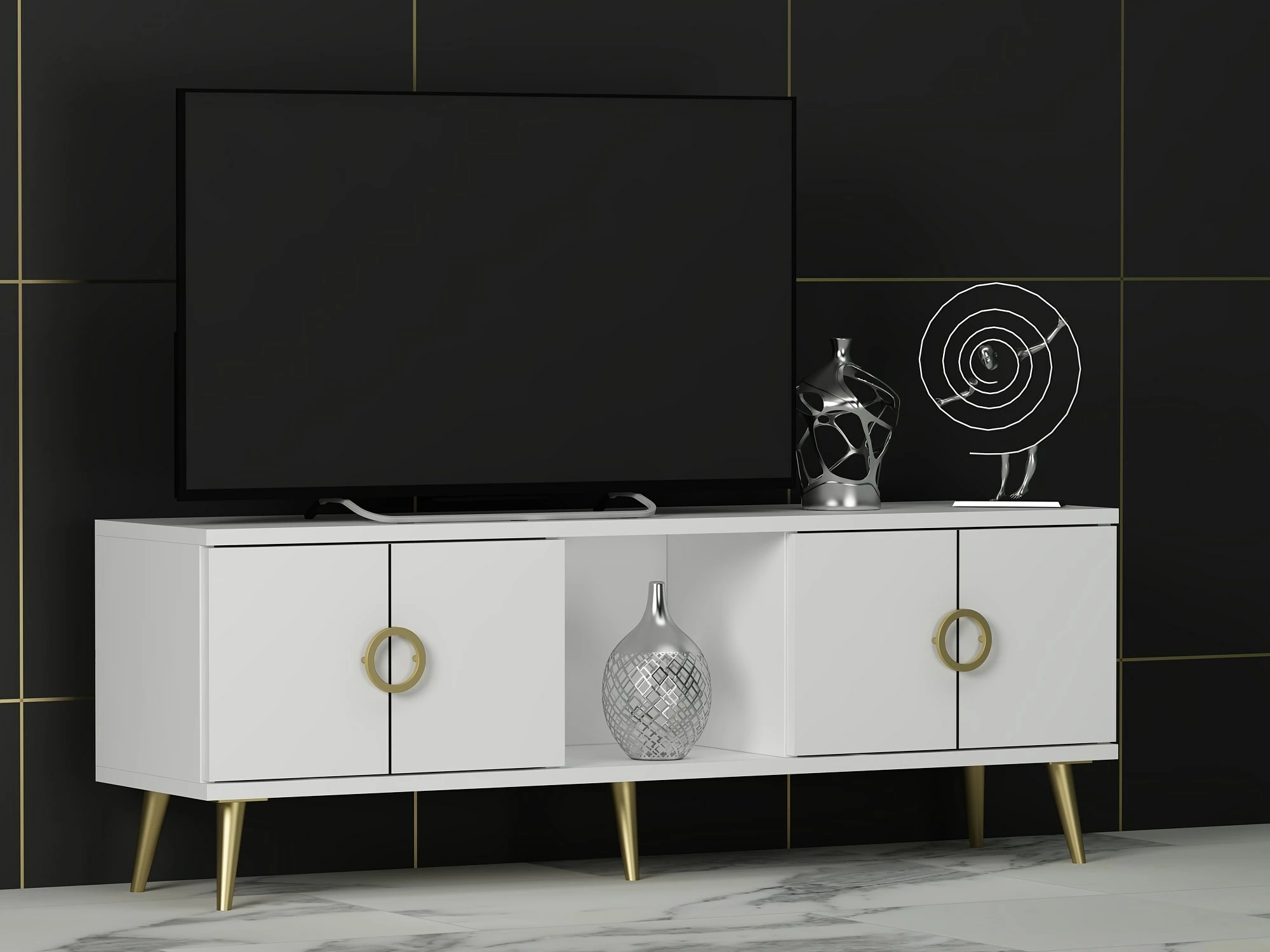 Komodë TV Hanah Home, Cey, e bardhë