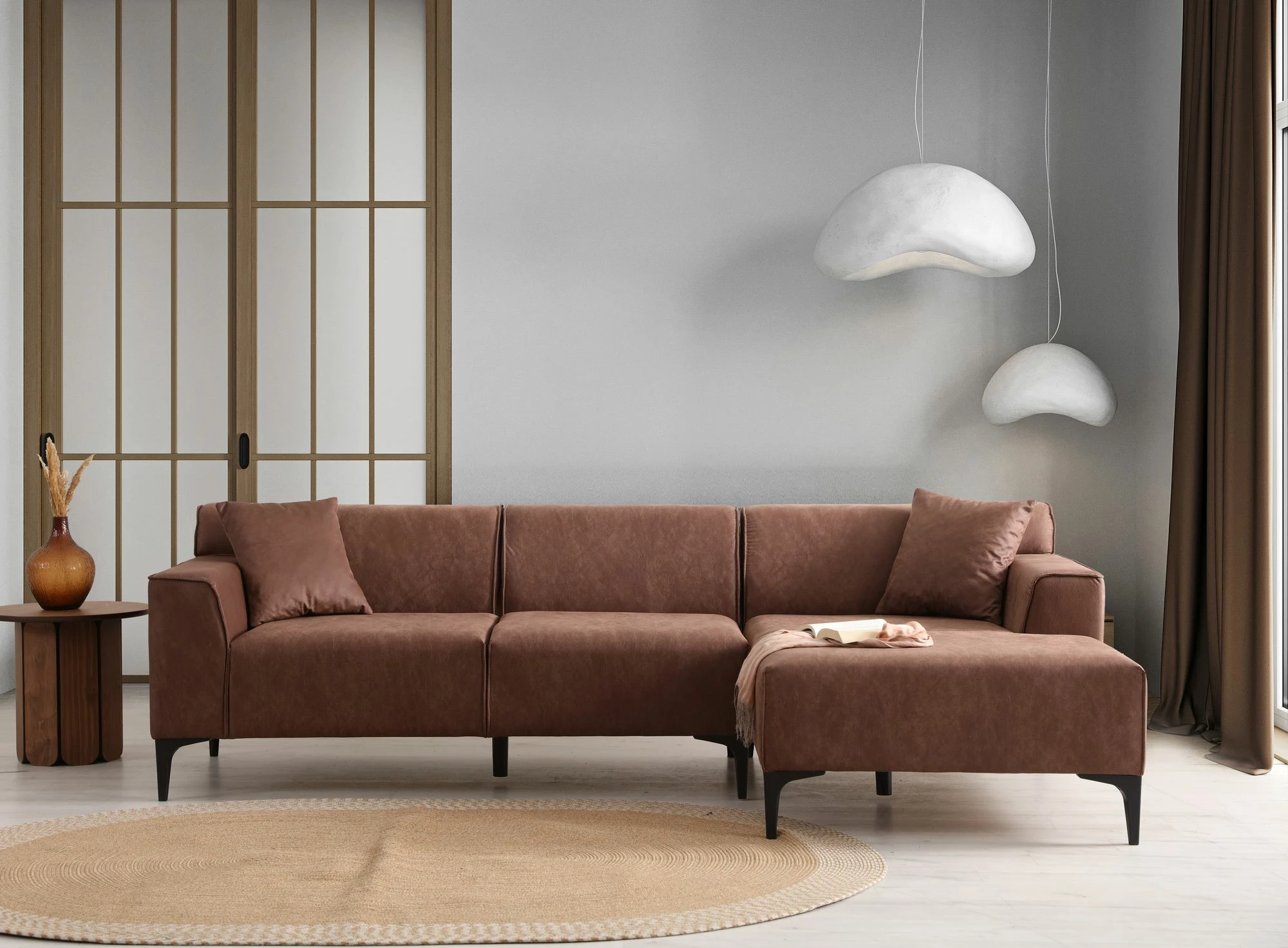 Këndare New Petra, ngjyrë konjak, Atelier del Sofa