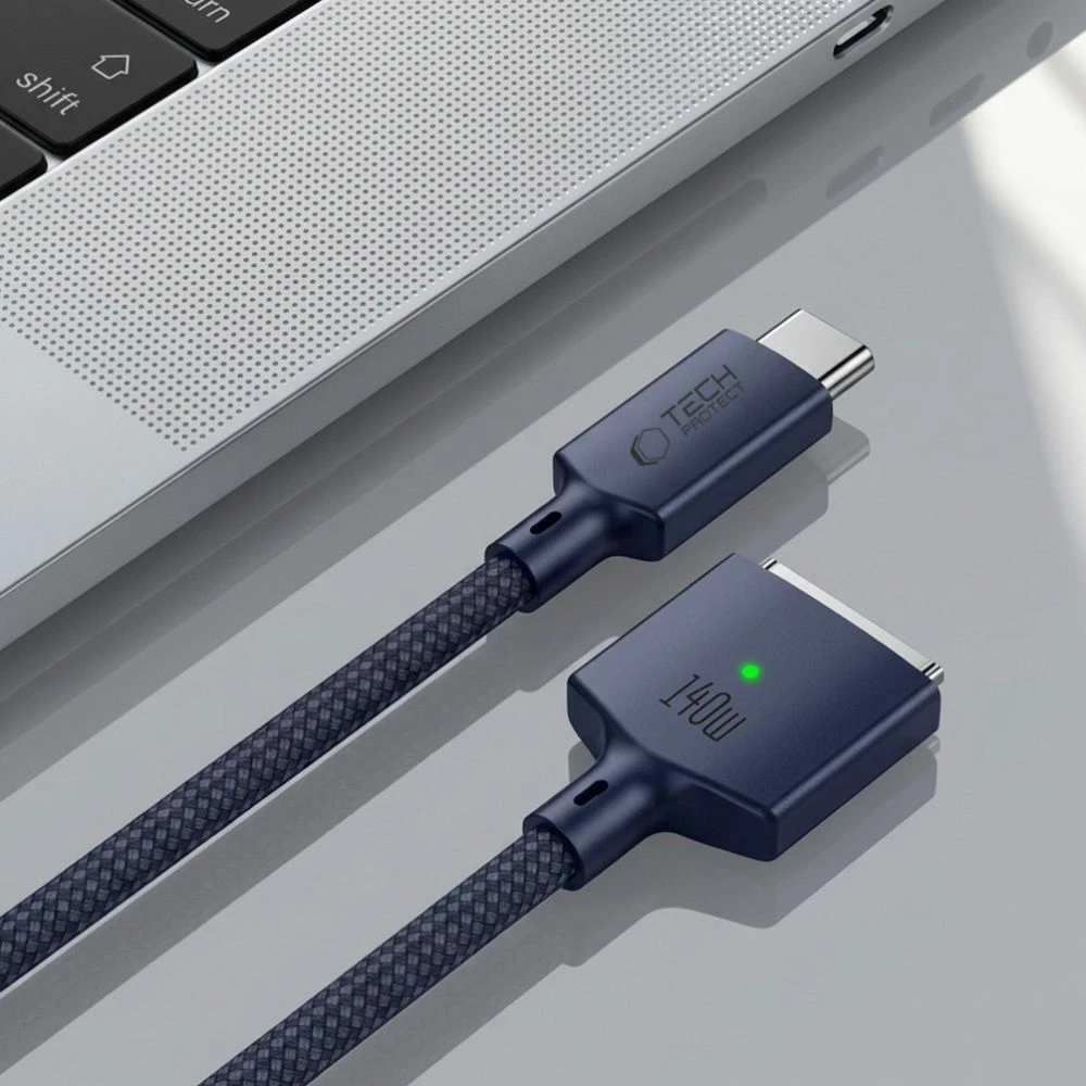 Kablë karikimi USB-C në MagSafe 3 Tech-Protect MMC01 Ultraboost 140W 2m, blu e errët, 1 copë
