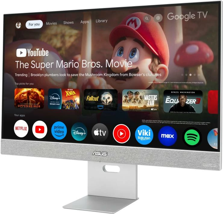 Monitor, Asus ZenScreen Smart MS27UC (90LM0A3H-B01O70) 27" TFT/LCD smart me Google TV, klasë energjie F, argjendtë/zi