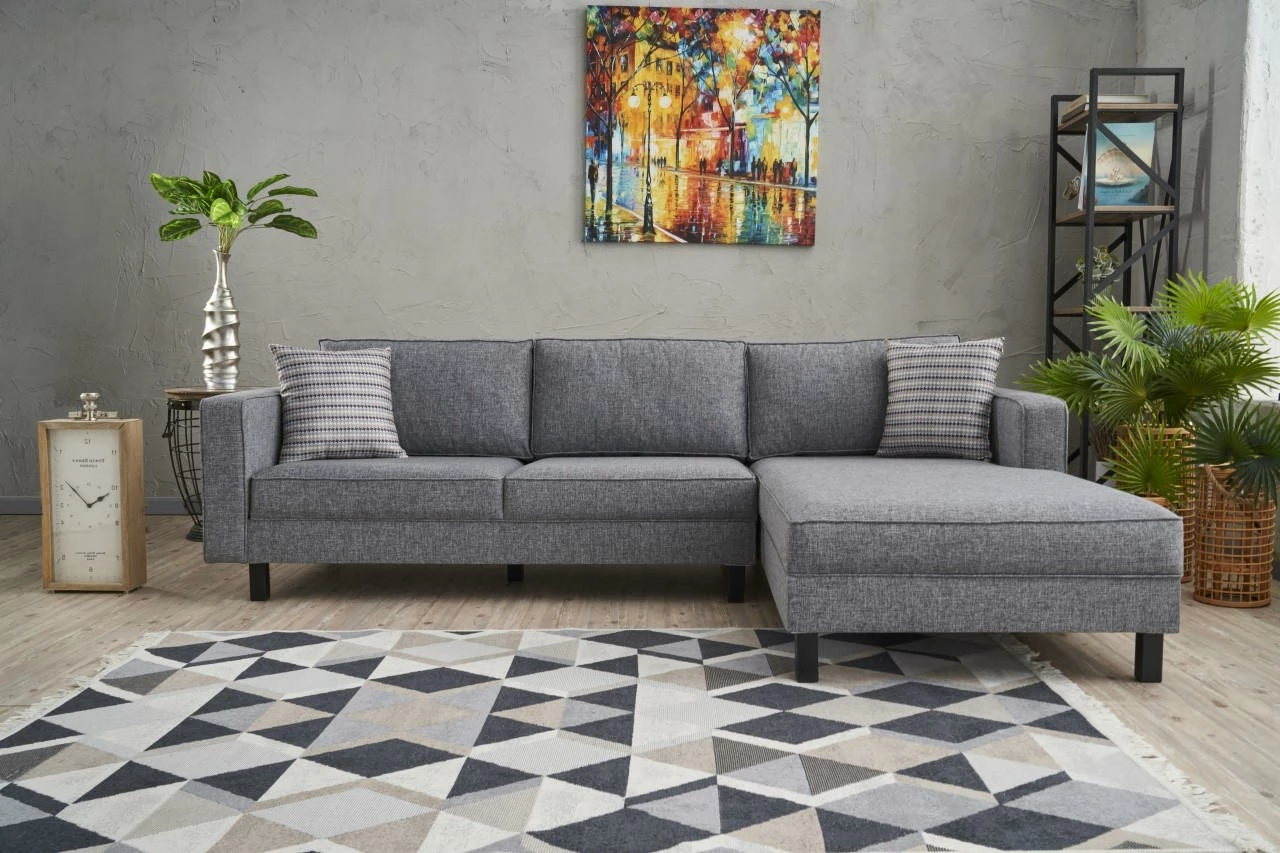 Këndore Atelier del Sofa, liri Kale, e djathtë, ngjyrë gri