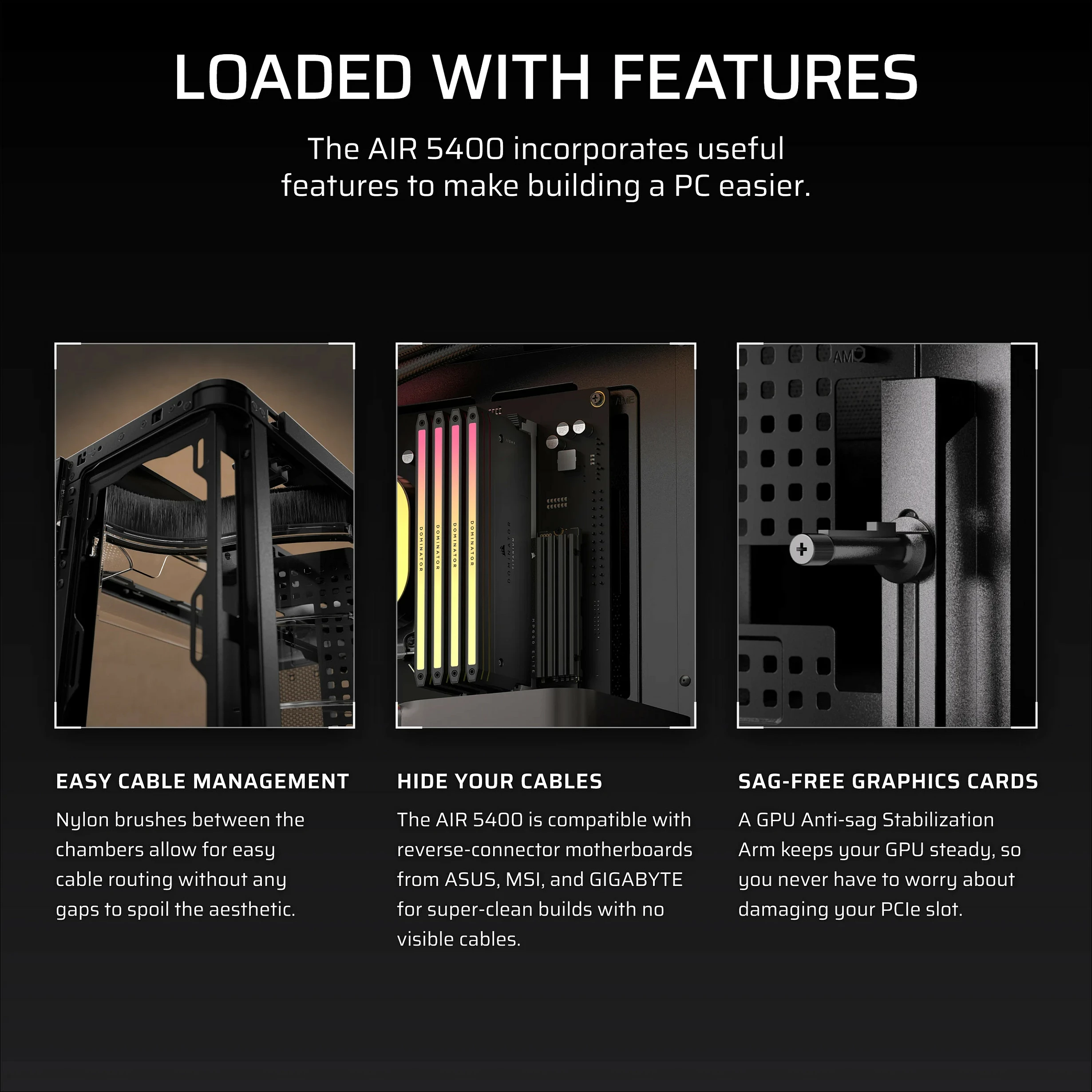 Kasë Corsair Air 5400 RS-R ARGB, Midi Tower ATX, e zezë