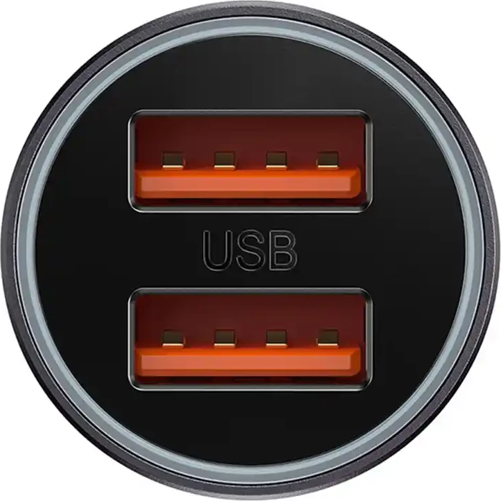 Karikues makine, Baseus, Golden Contactor Max CGJM000013, 2x USB-A 30W+30W 60W total, Quick Charge/SCP/FCP/AFC, 12-24V, gri