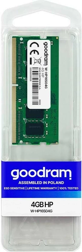 RAM Memorje GoodRam W-HP16S04G, 4 GB, DDR3, 1600 MHz, Gjelbër