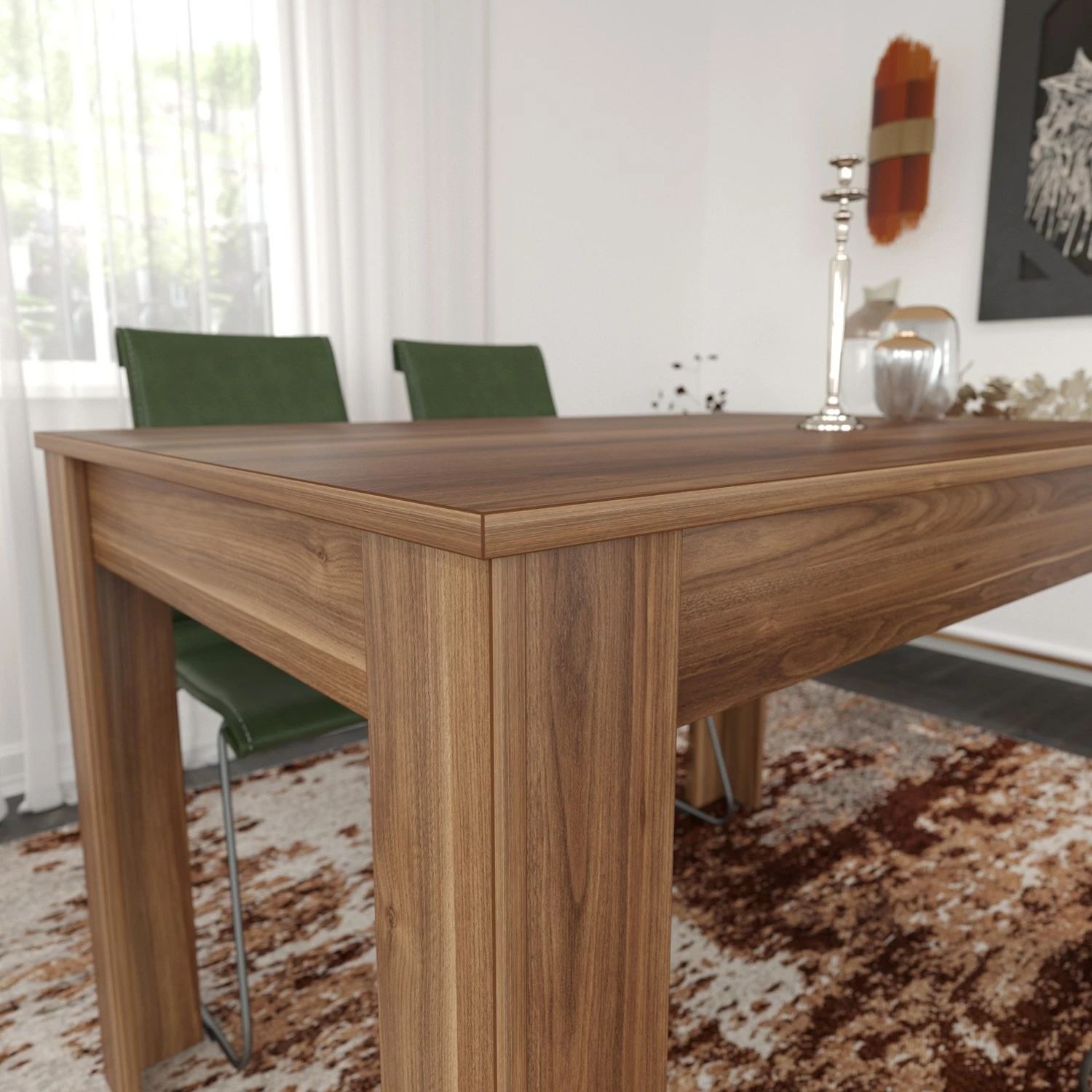 Tavolinë ngrënieje, ngjyrë arrë, Hanah Home, 120 cm