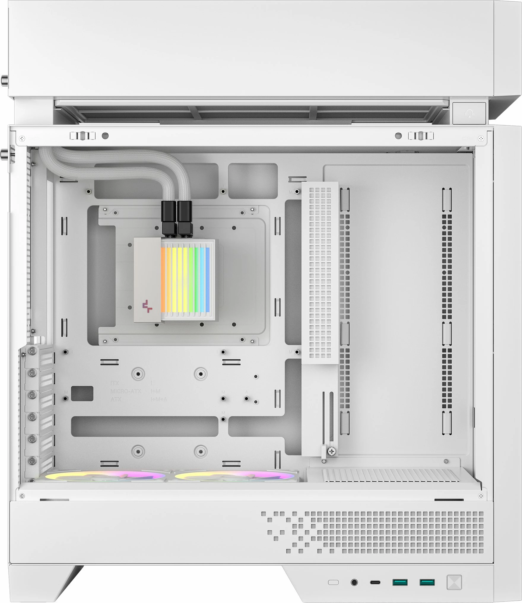 Kasë Deepcool CL6600 WH Mid Tower ATX, radiator 360mm, ARGB, Tempered Glass, e bardhë