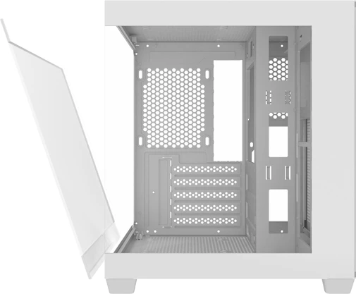 Kasë, Darkflash C275P, Mini Tower M-ATX/ITX, panoramike 270° me xham të temperuar, pa ventilatorë, e bardhë