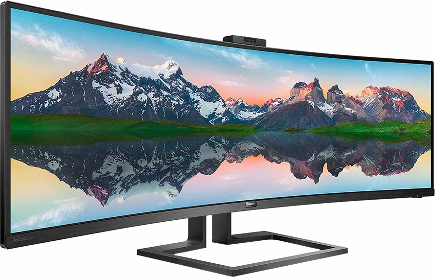 Monitor Philips Brilliance 499P9H 49\" Curved SuperWide Dual QHD 5120x1440, 70Hz, USB-C, KVM, webcam pop-up, i zi