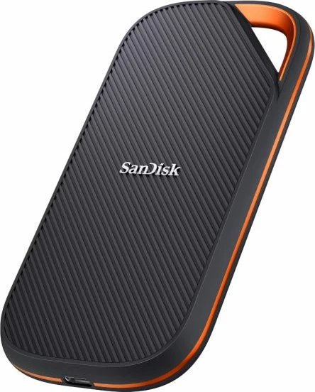 SSD ekstern SanDisk Extreme PRO SDSSDE82-4T00-G25 4TB NVMe USB4 USB-C, e zezë/portokalli, me kabllo USB-C