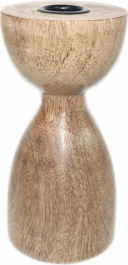 Mbajtës qiriri CINTURA, dru natyral, 8x8x15.5cm