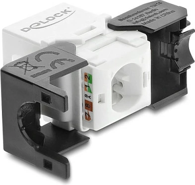 Modul Keystone RJ45 DeLOCK Cat6 UTP tool-free, bardhë/zi