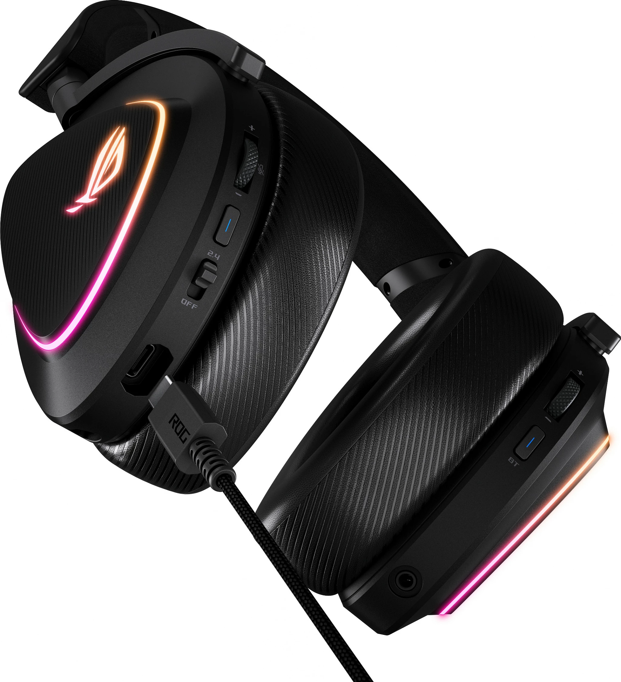 Kufje gaming ASUS ROG DELTA II, tri-modesh, RGB, wireless & me kabllo, e zezë