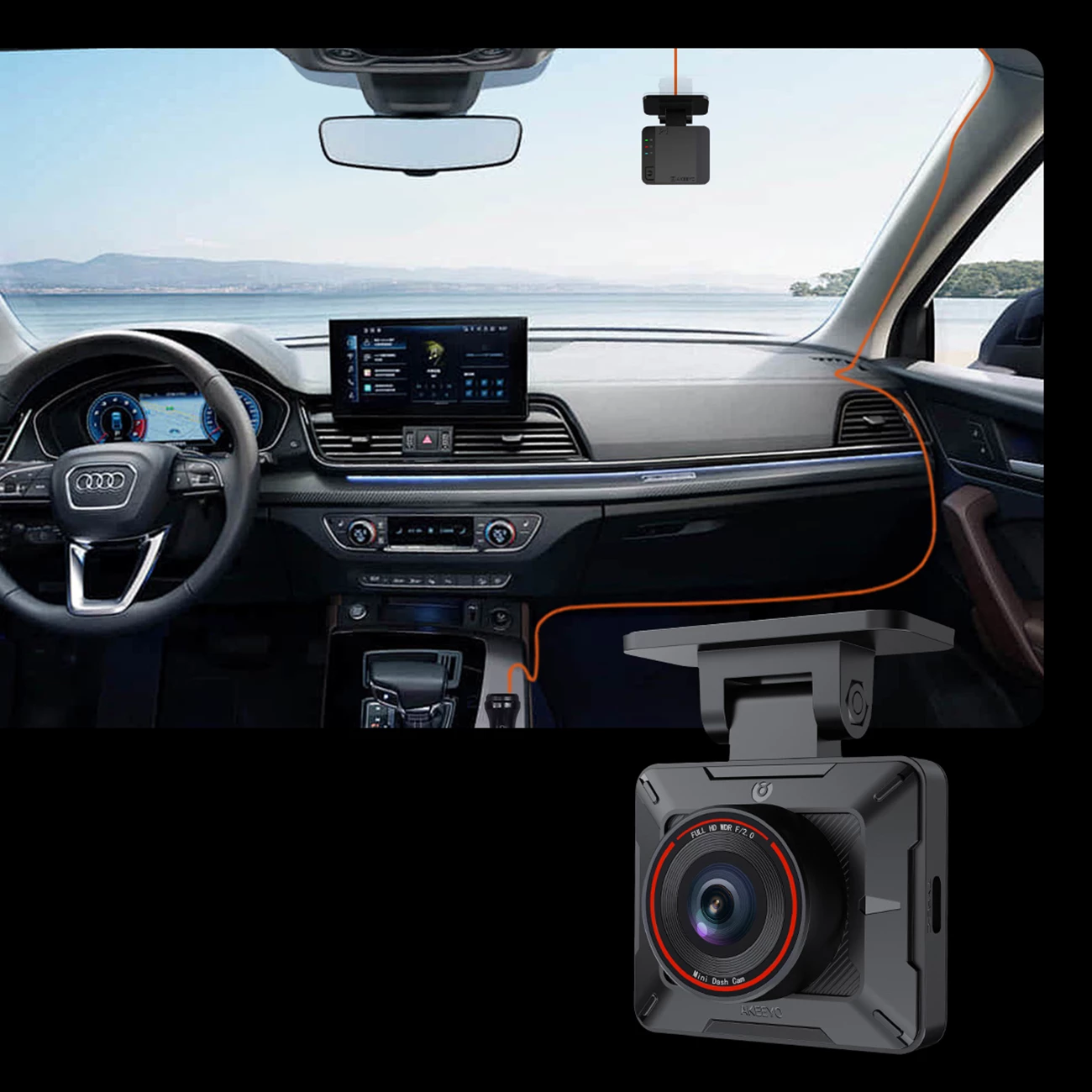 Kamerë makine AKEEYO P1 FullHD 30fps, 120°, WiFi 2.4G, USB-C, e zezë