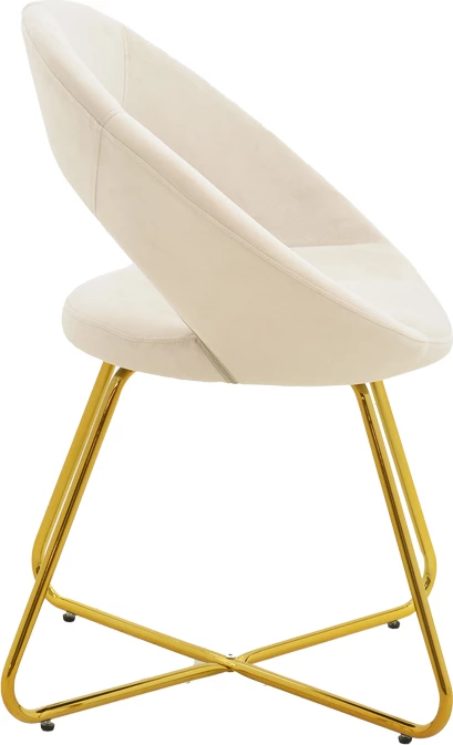 Karrige Valentina kadife bezhë-këmbë ari 65x60x82cm