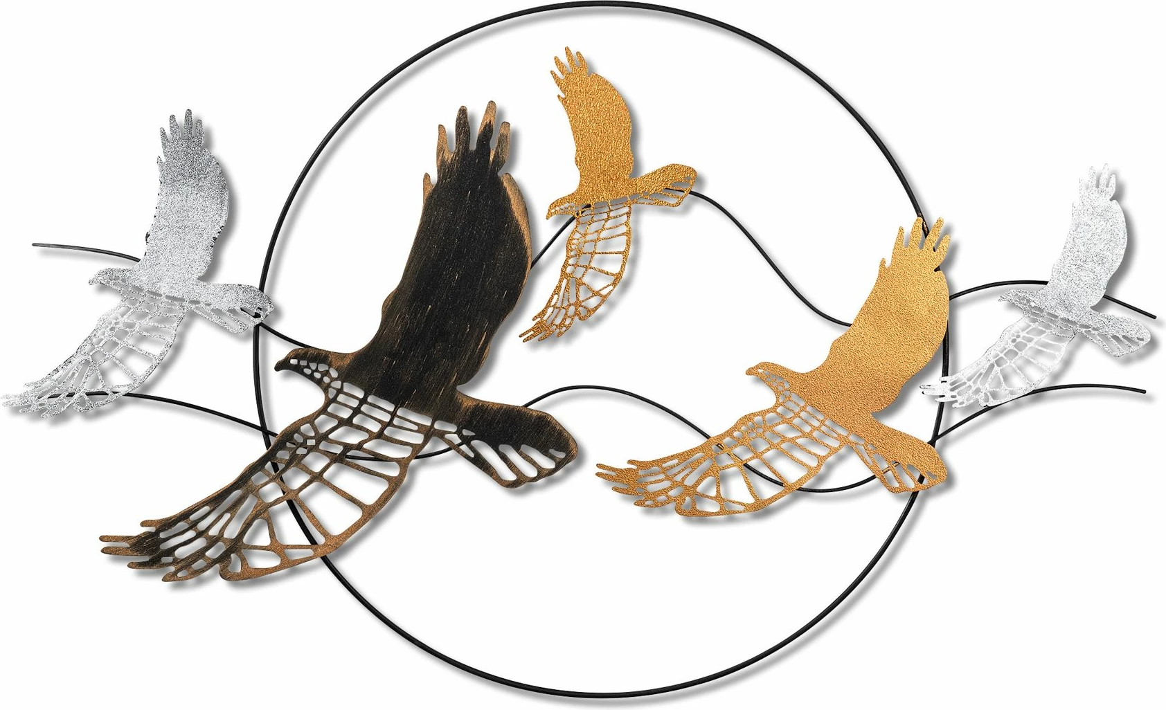 Aksesor dekorativ metalik për mur, Wallity, Bys-185-B, shumëngjyrësh, 91x55x4cm