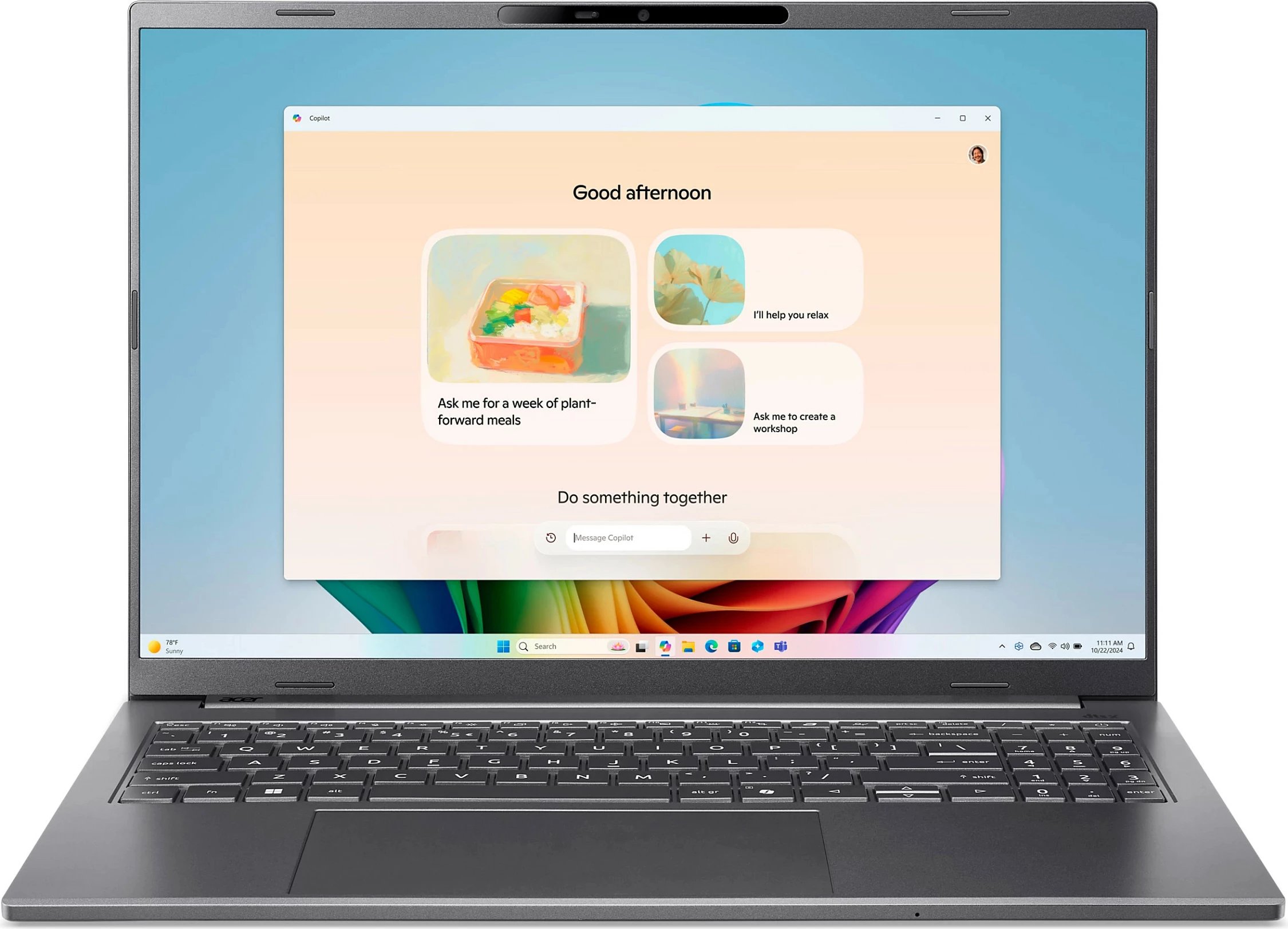 Laptop Acer Aspire 16 AI A16-11M-X04K, Snapdragon X X1-26-100, 16GB RAM, 512GB SSD, Windows 11 Home, gri