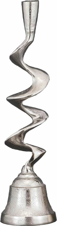 Mbajtës qiriri FLAMME, alumin, ngjyrë argjendi, 9.5x9.5x36cm