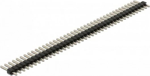 Pin header DeLOCK 40-pin 2.54 mm, 1-rresht, i drejtë, 5 copë, i zi/metalik