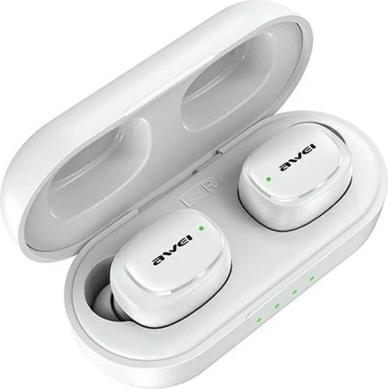 Kufje AWEI T13 Pro TWS, Bluetooth 5.1, me stacion karikimi, të bardha