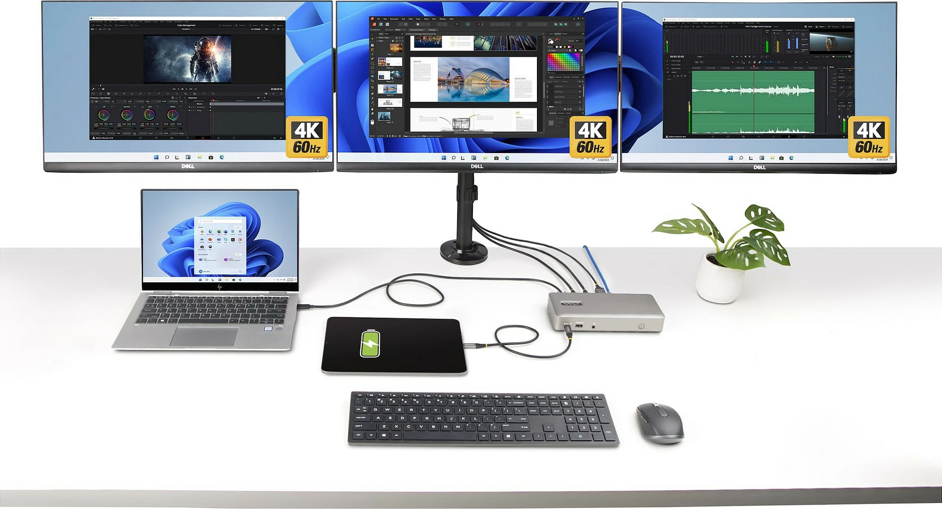 Docking station StarTech USB4 Triple-Monitor, 3x 4K@60Hz, 100W PD, 2.5GbE, 40Gbps, gri