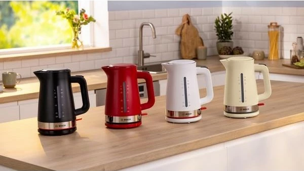 Çajnik Bosch TWK4M224, 1.7 L, 2400 W, Inoks, Kuqe