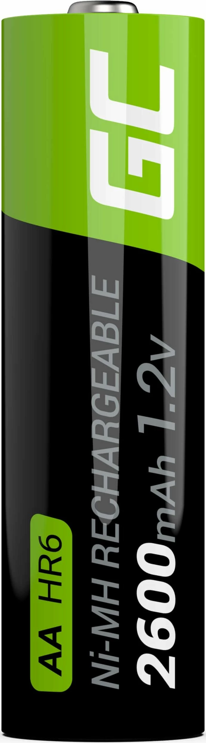Bateri të rikarikueshme AA/R6 Green Cell GR05 2600mAh 1.2V NiMH, set 2 copë, jeshile/zezë