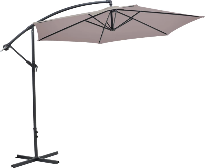 Ombrellë me bazë Jiopel, një copë, alumini-pëlhurë, bezhë-gri, D3m