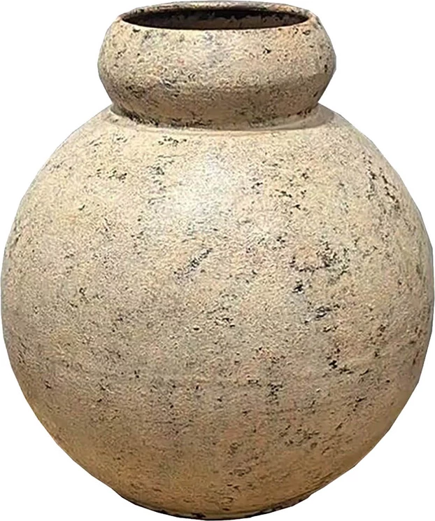 Vazo Patmos metalike, ngjyrë bezhë, 25x25x27cm