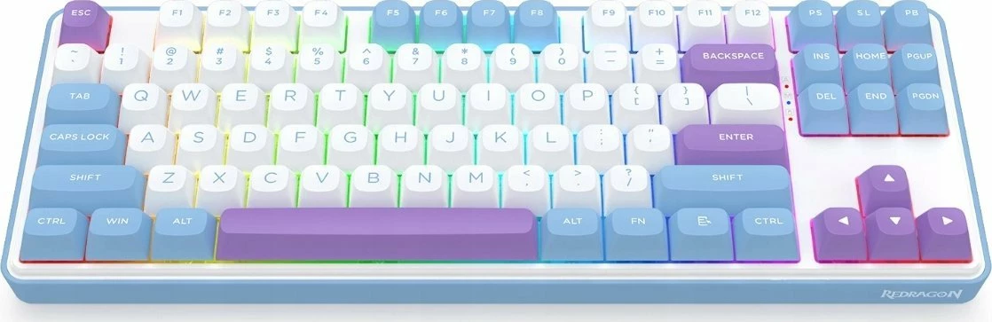 Tastierë gaming Redragon K707WBP-RGB-PRO StarBlade 80% TKL, RGB, tri-mode (USB/Bluetooth/2.4GHz), Mint Mambo switch, e bardhë
