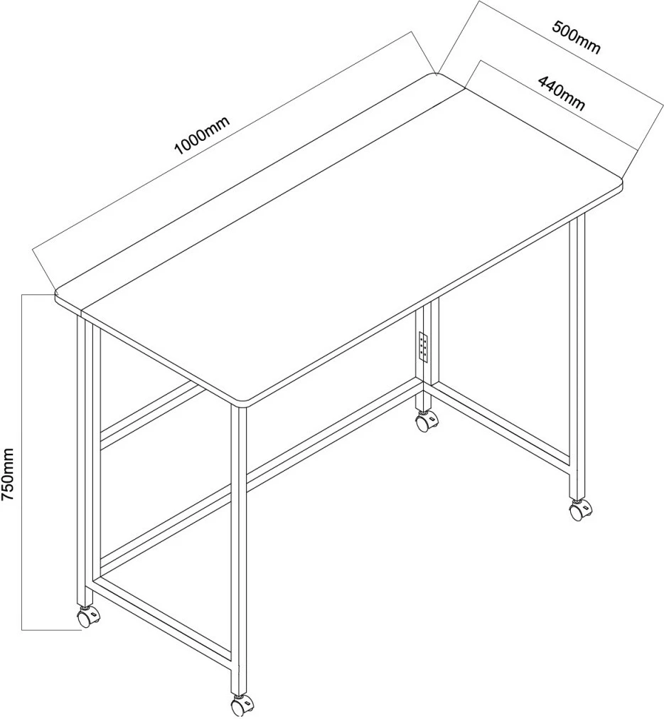 Tavolinë pune palosëse mobile, Maclean MC-1250 B, 100x50 cm, ngarkesë max 50 kg, e zezë