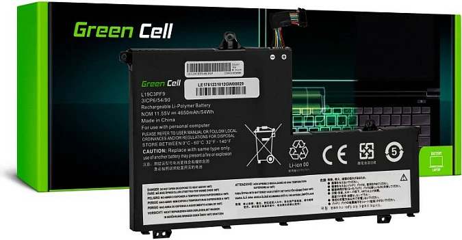 Bateri laptopi Green Cell për Lenovo ThinkBook 14-IIL/14-IML/15-IIL/15-IML, 4650mAh, e zezë