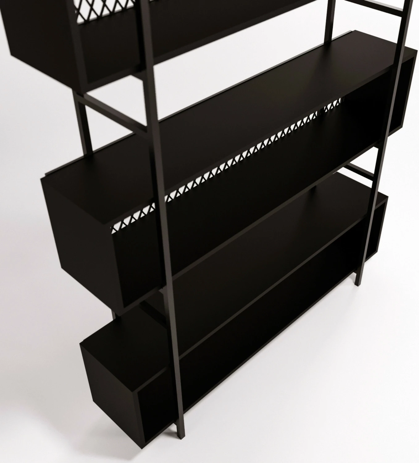 Raft shumëpërdorimësh, ngjyrë e zezë, Skye Decor, L1159