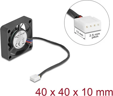 Ventilator axial DeLOCK 40x40x10mm, 12V DC, 4-pin, i zi