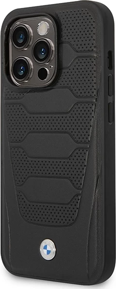 Mbështjellës BMW BMHMP14L22RPSK për iPhone 14 Pro 6.1", Leather Seats Pattern, MagSafe, i zi