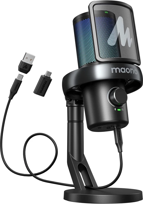 Mikrofon kondensator wireless Maono DM40 Pro, AI Voice Changer, RGB, i zi