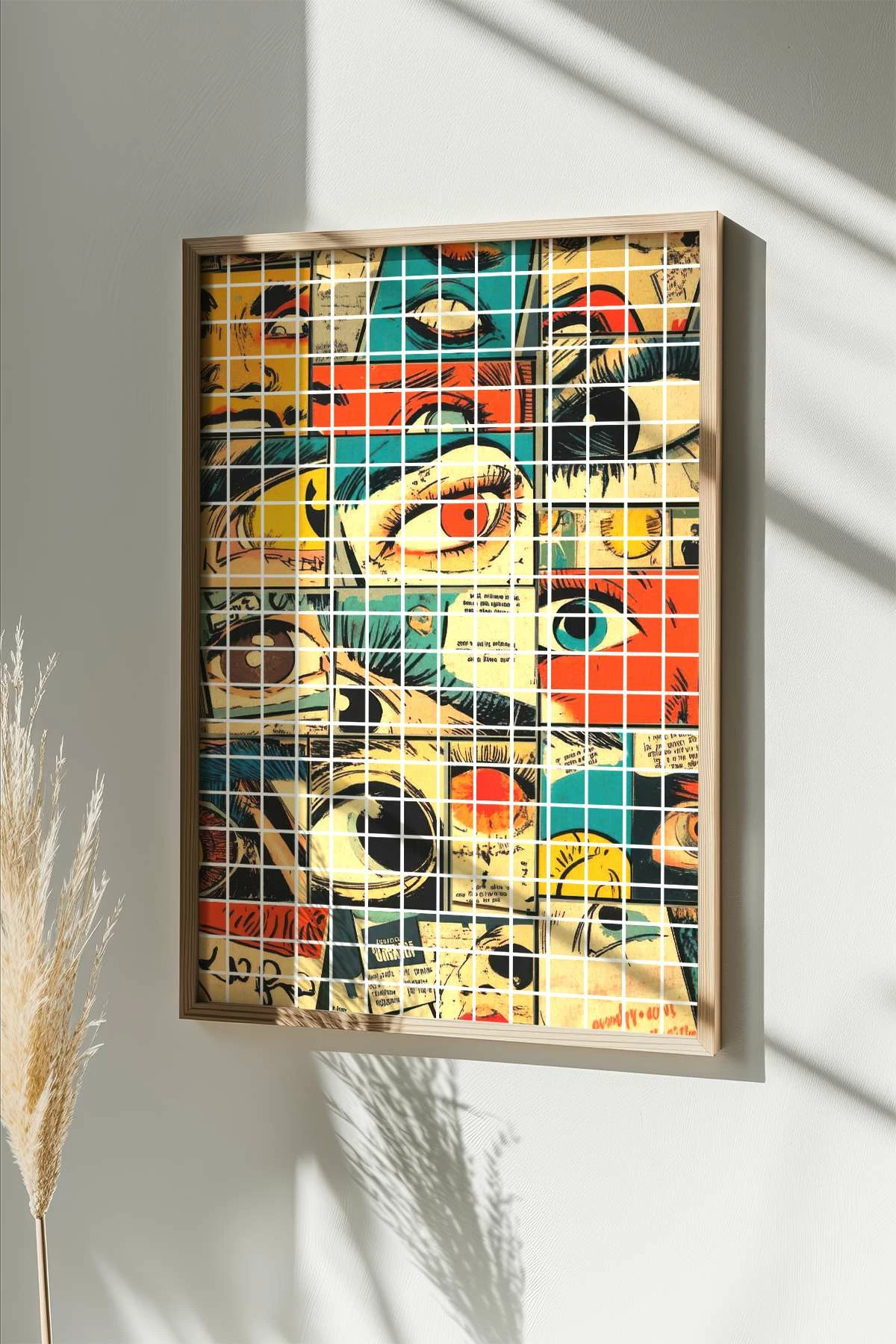Pikturë dekorative me kornizë, Popkare5, shumëngjyrëshe, Wallity, 33x48cm