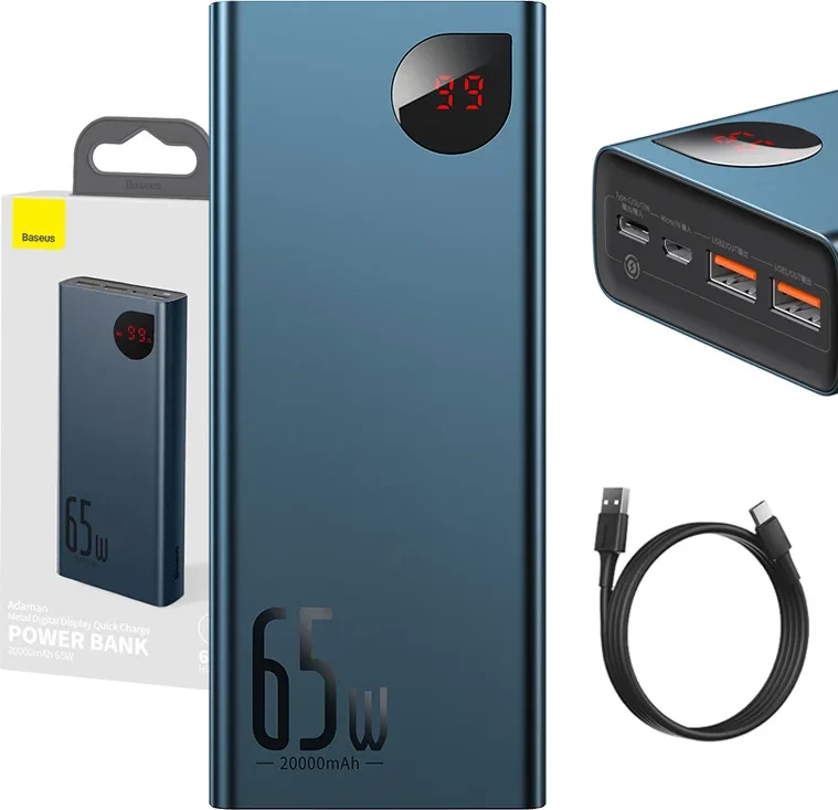 Powerbank Baseus PPIMDA-D03, 20000mAh, 65W, Kaltër