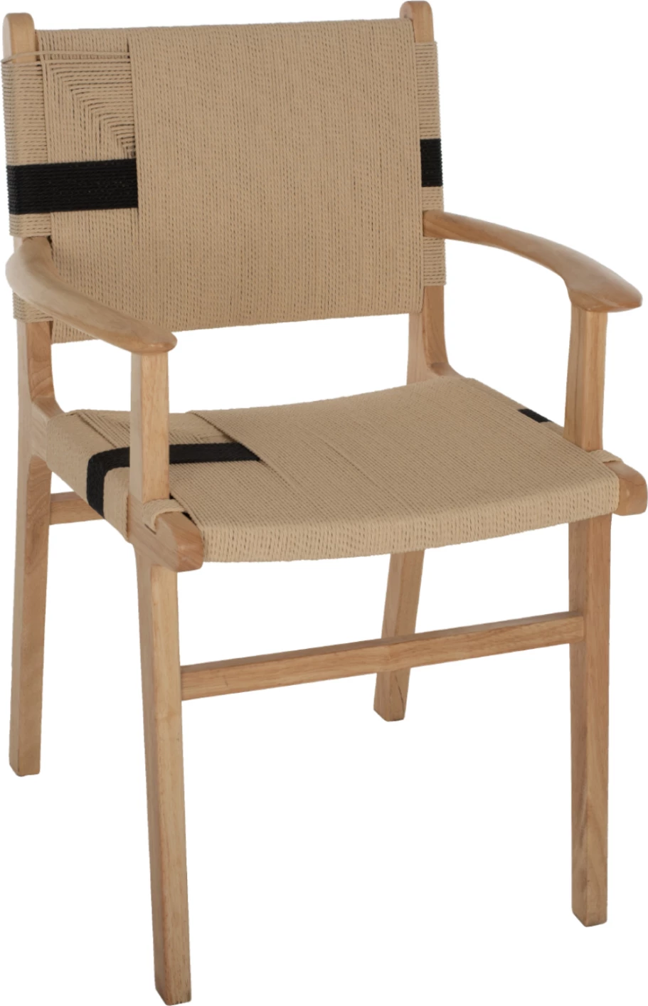 Karrige pa krahë, dru gome dhe litar, 62,5x60x88 cm, FH9324.01