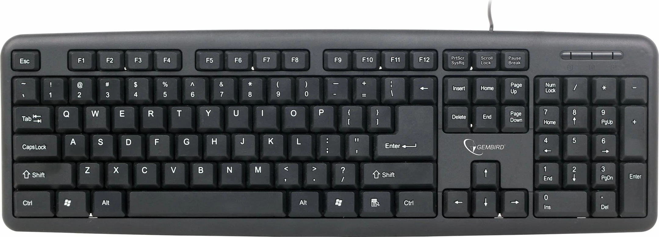 Tastierë Gembird KB-U-103, me kabllo USB, 104 taste, US layout, e zezë